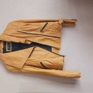 Yellow soft leather jacket brand new